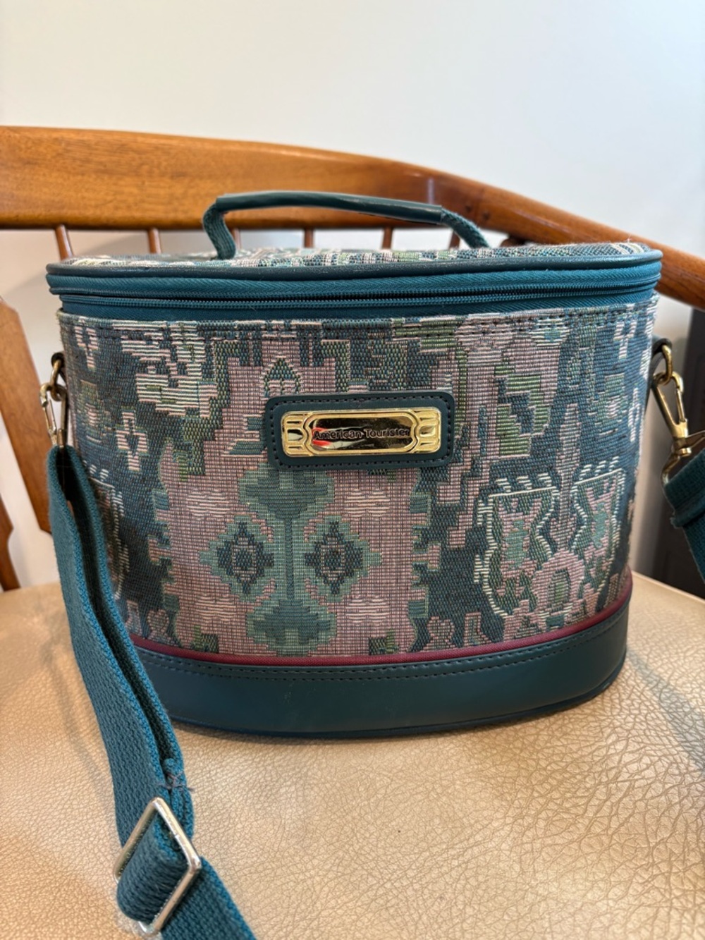 Vintage American Tourister Tapestry Train Case